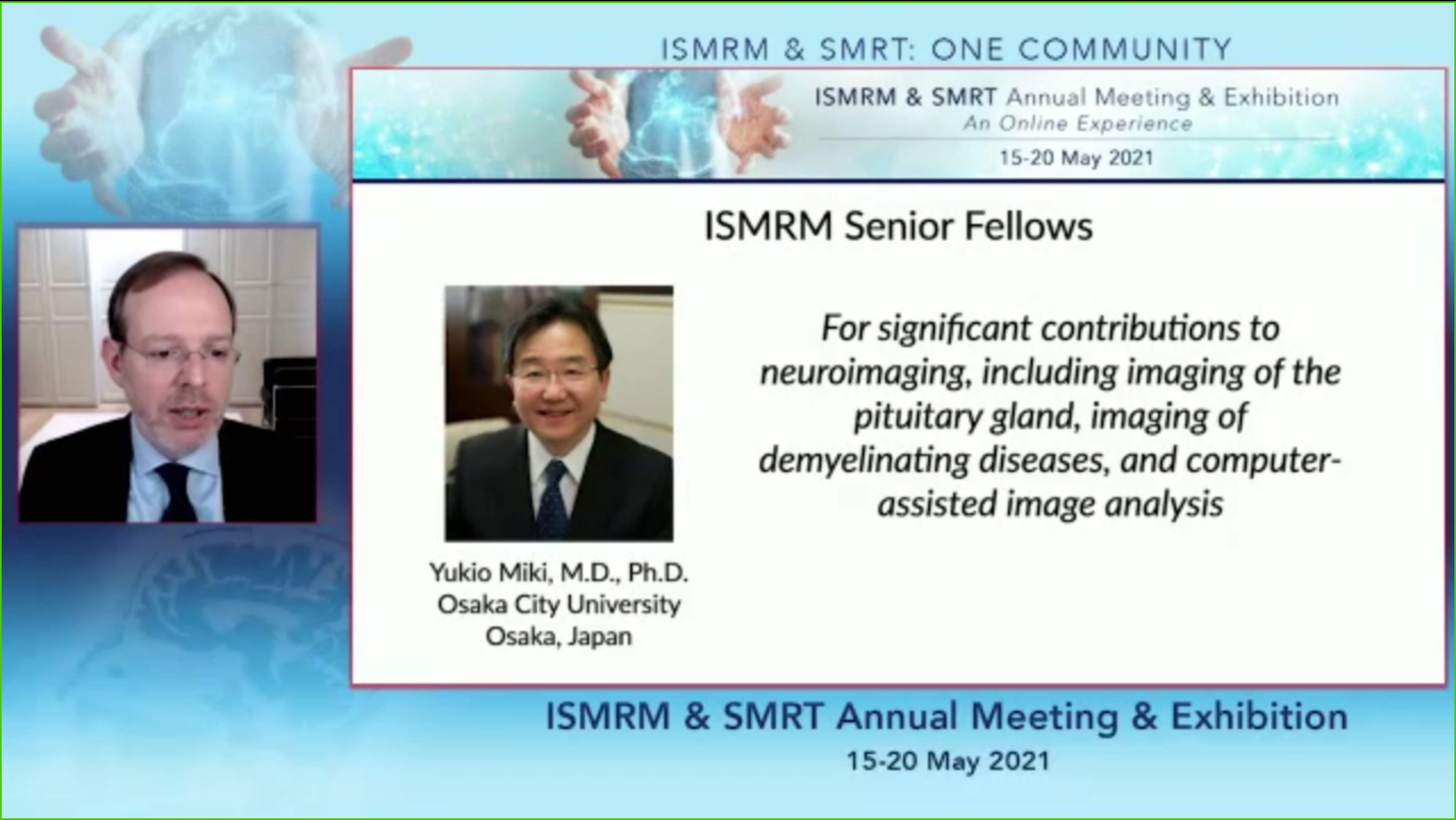 当教室の三木がISMRMのSenior Fellow を受賞